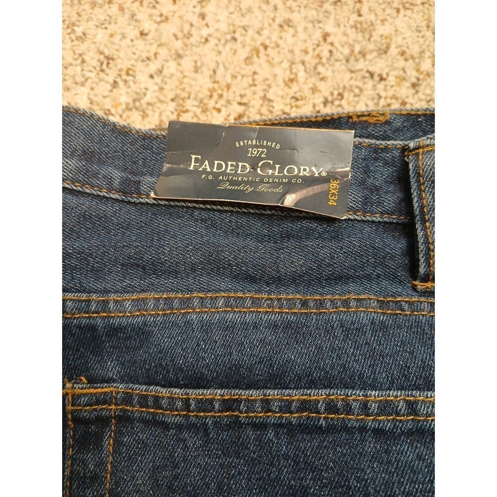 FADED GLORY Relaxed Fit Jeans Men's 36 x 34" 5 Pocket Med Wash New w Tags - Picture 5 of 11